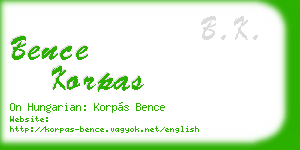bence korpas business card