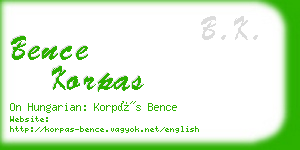 bence korpas business card